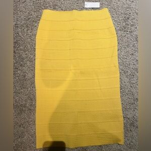 NY & Co Yellow Pencil Skirt